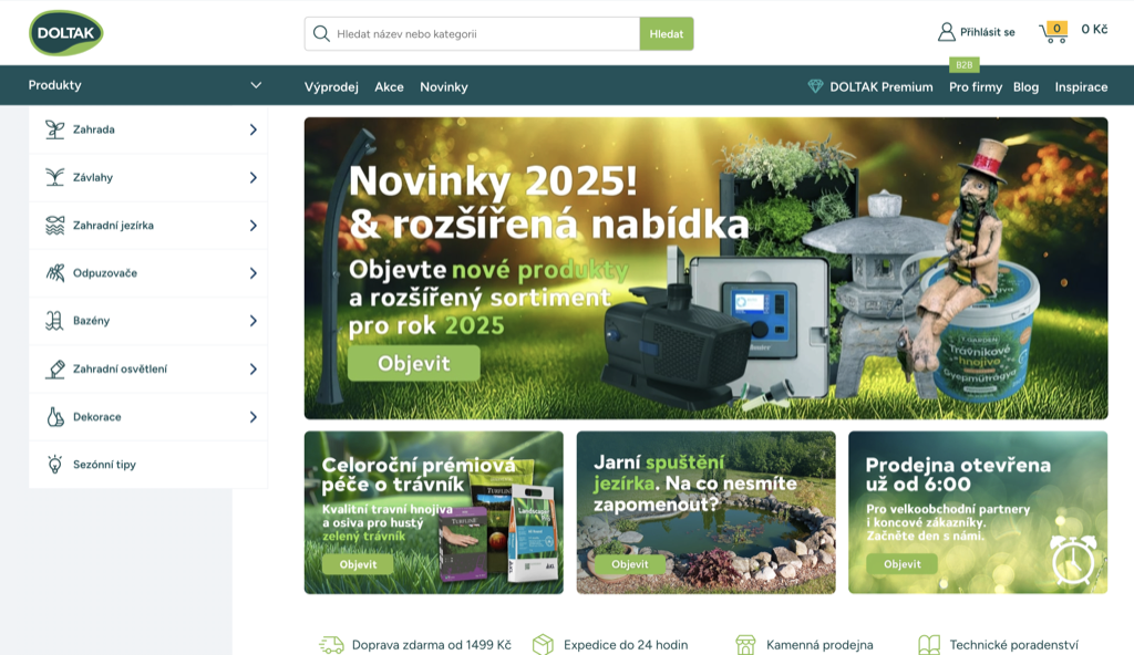 Screenshot e-shopu Doltak.cz
