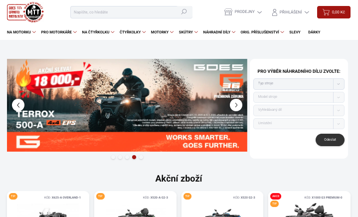 Screenshot e-shopu Mtt-brno.cz