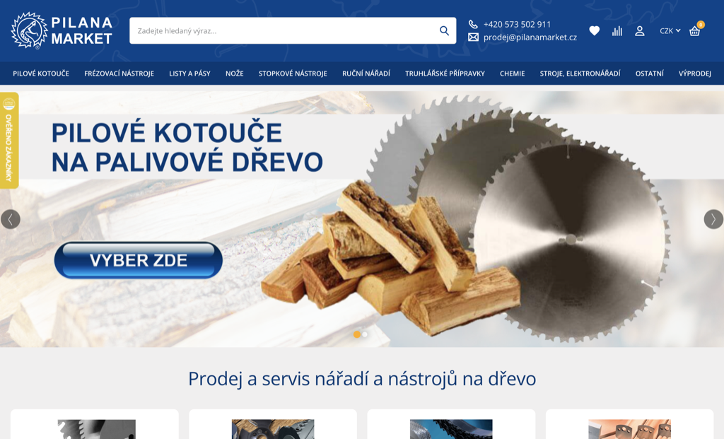 Screenshot e-shopu Pilanamarket.cz