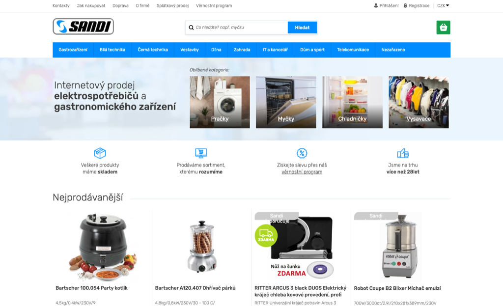Screenshot e-shopu Sandi.cz