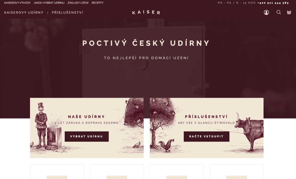 Screenshot e-shopu Udirny.cz